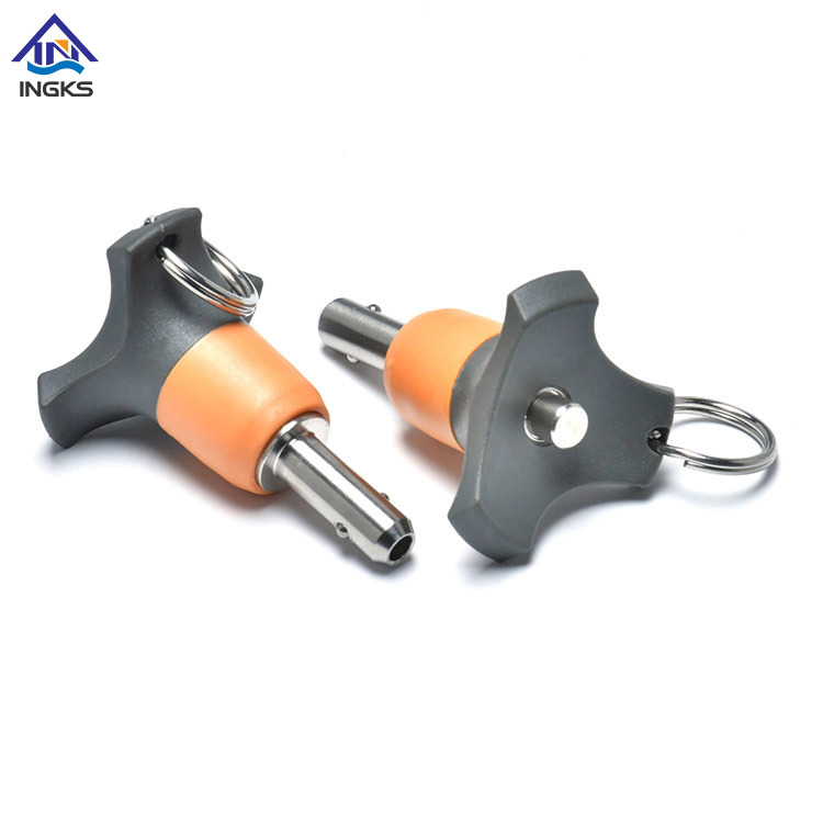 Halka düğmesi ile çiçek başı hızlı serbest bırakma bilyalı kilit pimi